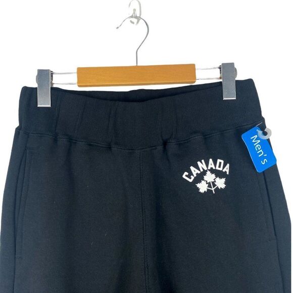 HUDSON BAY Men's Black Official Olympic Drawstring Joggers Sweatpants US S - Picture 4 of 8